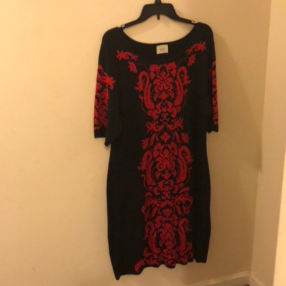 ECI Dresses & Skirts - Red and Black Sweater Dress by ECI